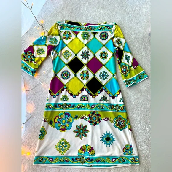 knee length dresses for ladies Donna Morgan Floral 3/4 Sleeve Godet Fit & Flare Mini Dress, Size 6 in Klygr/Hong at Nordstrom Rack